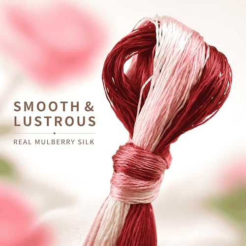 Mulberry Silk Floss Embroidery Thread Floss-Cross Stitch Threads China Silk Woven Jewelry Threads DIY Sewing Kits (114) - color: 114