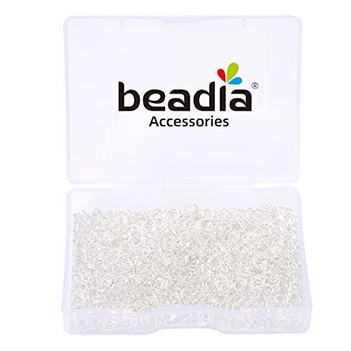 BEADIA Silver Plated Jump Rings Non Tarnish 4mm 900pcs for Jewelry Making Findings - color: Silver, size: 0.5x4mm