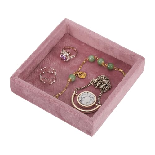 uxcell Stackable Jewelry Storage Tray, Empty Tray Drawer Organizer, Small Display Box for Earrings, Necklaces, Rings and Bracelets, Pink - color: Pink