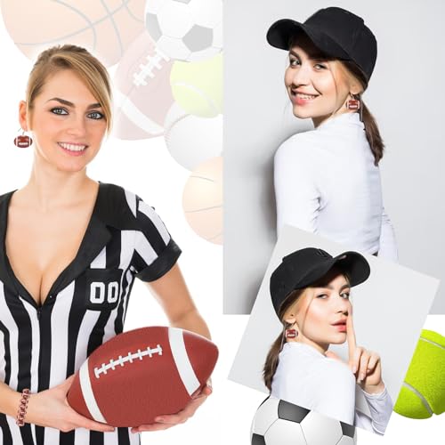 100pcs 18mm Football Beads with 5.5 Yard Elastic Rope,Acrylic Sports Beads DIY Spacer for Necklace Bracelet Keychains Handmade Jewelry Making Accessories Craft Supplies(Rugby) - color: Rugby