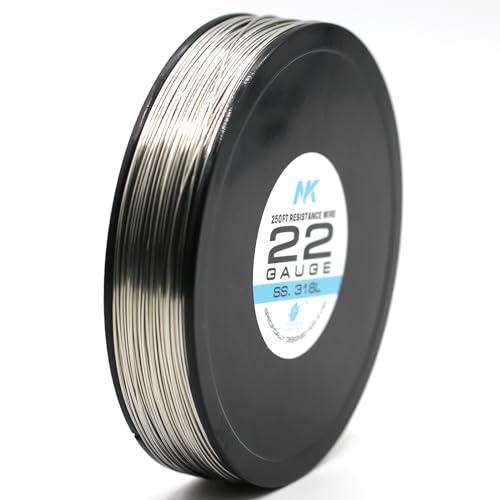 NK Jewelry Making Wire Stainless Steel 316L Soft Annealed AWG 22 24 26 27 28 29 30 32 34 36 38 40 Gauge (SS.316L 22Ga 250Feet, 1) - size: SS316L 22Ga 250Feet