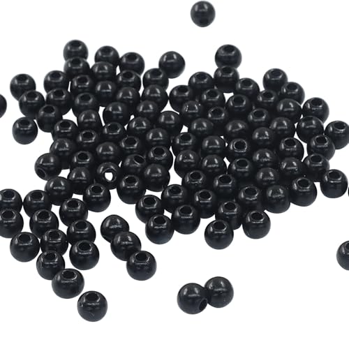 2500 Pcs 4mm Black Acrylic Round Beads, Pearl-Luster Loose Beads for Adult Jewelry Making, Bracelet and Necklace Crafting Supplies - color: Black