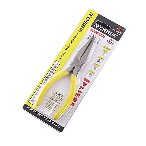 Flat Nose Pliers Smooth for Jewelry Making Wire Wrapping Bending Yellow (6 inch) - size: 6 Inch