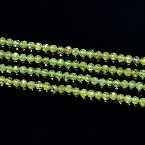 Adabele 15 Inch Natural Green Peridot Healing Gemstone 3mm (0.12 Inch) Tiny Small Faceted Round Loose Beads Stone Spacer (130-140pcs) for Craft Jewelry Making GK3-11 - color: Peridot, size: 3mm (0.12") - 15 inch/1 strand