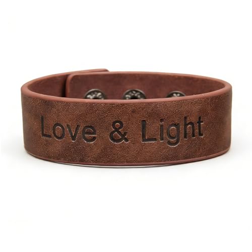 GelConnie Leather Cuff Bracelet Punk Braided Bracelets Rock Leather Wristbands Faux Mens Leather Bracelet Gothic Viking Bangle Adjustable Wrap Bracelet for Women,Men - color: Light Engraved Leather Bracelet