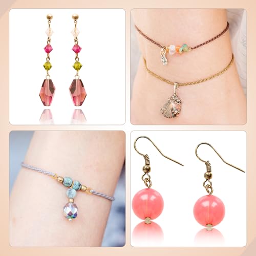 Junkin 1400 Pcs Eye Pins Mix Jewelry Findings 0.63 * 0.79 * 1.18 in Open Eye Head Pins Findings for Jewelry Making DIY Necklace Bracelets(Retro Gold) - color: Gold