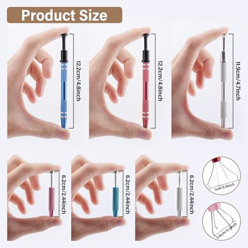 6Pcs Piercing Ball Grabber Tool Set,2 Sizes Piercing Changing Tools 4 Claw Diamond Tweezers for Easy Jewelry Changing,Stainless Steel Gem Pickup Tool for Septum, Earrings,Small Parts