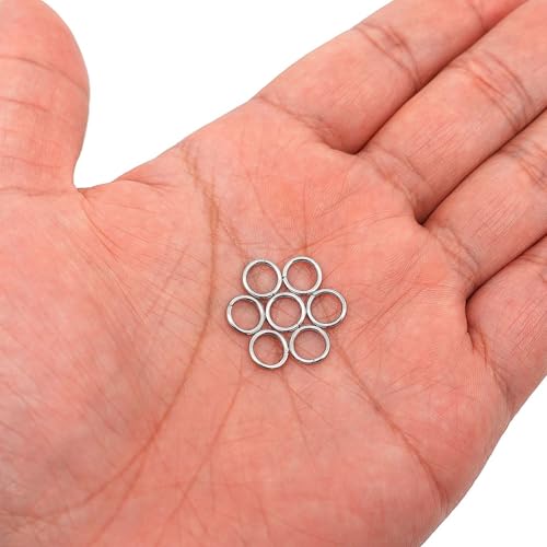 500PCS 8mm 1.2mm Thick Heavy Duty 16 Gauge Stainless Steel Jump Rings, Unwelded Metal Round Strong Craft O Ring for Necklace Bracelet Keychain Chainmail Jewelry Making - size: 8mm OD-1.2mm Thick-16 Gauge