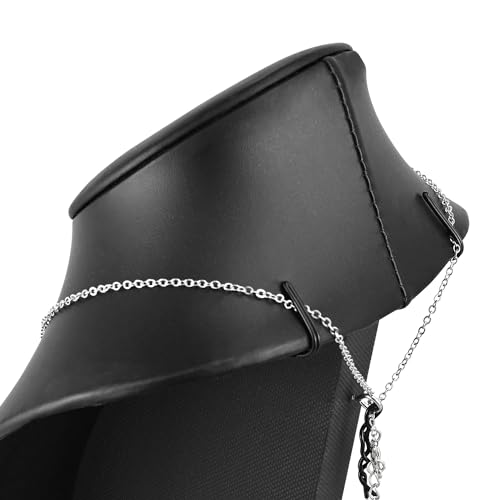 MOOCA 2 Pcs Deluxe Faux Leather Medium Necklace Chain Jewelry Display Holder, Jewelry Stand, Necklaces Display Mannequin Bust Stand, Black Faux Leather - color: 3) Black Faux Leather, 2 pieces
