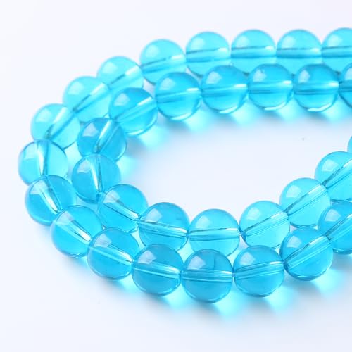 45pcs 8mm Topaz Blue Crystal Glass Beads Round Loose Spacer Beads for Jewelry Making DIY Bracelet Necklace Healing Power Stone - color: Blue Crystal Glass, size: 8mm