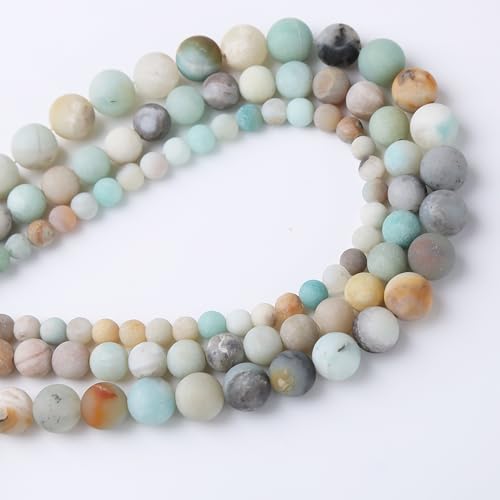 Matte Fancy Stone Beads Gemstone Round Jade Stone Beads for Jewelry Making DIY Bracelet Necklace Jewelry 1 Strand 15.5inch 35PCS 10MM - color: Matte Fancy Stone Bead, size: 10MM