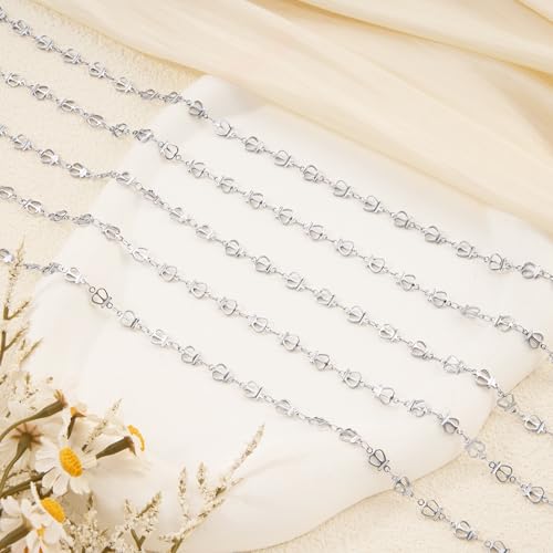 YOUBEIYEE 13 Feet Jewelry Chains Bulk Stainless Steel Silver Crown Links Chain for Jewelry Making Women Necklace DIY Jewelry Supplies Findings - color: Crown Silver