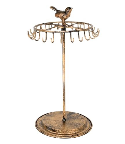 Bird Rotating Necklace Holder Bracelet Stand/Jewelry Organizer/Jewelry Tree,Bronze - color: Bronze