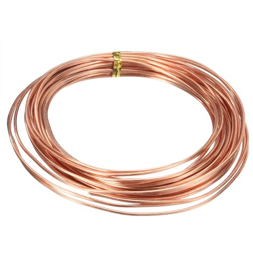 uxcell Pure Copper Wire 99.99% 14 Gauge 1.6mm 10m/33 ft Soft Jewelry Wire | Tarnish Resistant Craft Wire for Jewelry Making Beading DIY Crafts Supplies,Copper - size: 14 Gauge 1.6mm
