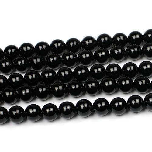 MJDCB Natural Stone Bead Black Onyx Gemstone Loose Beads for Jewelry Making Bracelet Necklace 14mm - color: Black Agate, size: 14mm