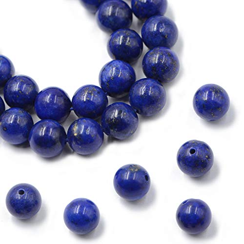 AD Beads Natural Gemstone Round Loose Beads 15" for Bracelet Necklace Earrings Jwelery Making Crafts DIY (4mm, Blue Lapis) - color: Blue Lapis, size: 4mm