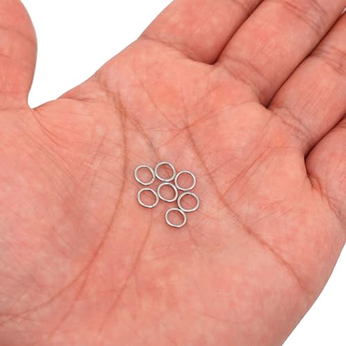 1000PCS 6mm 0.8mm Thickness 20 Gauge Stainless Steel Jump Rings, Unwelded Metal Round O Rings for Necklace Bracelet Keychain Chainmail Jewelry Making - size: 6mm OD-0.8mm Thick-20 Gauge