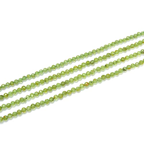 Adabele 15 Inch Natural Green Peridot Healing Gemstone 3mm (0.12 Inch) Tiny Small Faceted Round Loose Beads Stone Spacer (130-140pcs) for Craft Jewelry Making GK3-11 - color: Peridot, size: 3mm (0.12") - 15 inch/1 strand