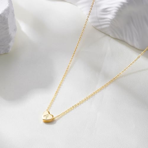 Turandoss Mothers Day Gifts for Mom Wife - Dainty 14K Gold Plated Heart Initial A-Z Pendant Letter Heart Necklace Birthday Mothers Day Gifts for Women Girls - style: K