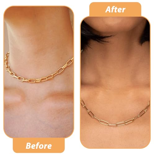 LXUEJIE 9 Pcs Necklace Extender, Rose Gold Necklace Extender, Alloy Necklaces Chain Extenders for Necklaces Bracelet Anklet, Delicate Chain Extenders (Gold/Silver/Rose Gold, 5/10/15cm)
