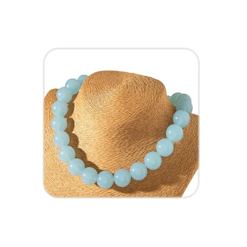 Colorful Chunky Beaded Necklace for Women Acrylic Bead Choker Necklaces Fashion Large Round Beads Necklaces for Women Handmade Summer Jewelry - color: Bule Beaded Necklace