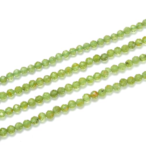 Adabele 15 Inch Natural Green Peridot Healing Gemstone 3mm (0.12 Inch) Tiny Small Faceted Round Loose Beads Stone Spacer (130-140pcs) for Craft Jewelry Making GK3-11 - color: Peridot, size: 3mm (0.12") - 15 inch/1 strand