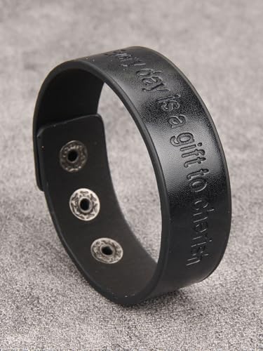 GelConnie Leather Cuff Bracelet Punk Braided Bracelets Rock Leather Wristbands Faux Mens Leather Bracelet Gothic Viking Bangle Adjustable Wrap Bracelet for Women,Men - color: Black Leather Wrist Bands