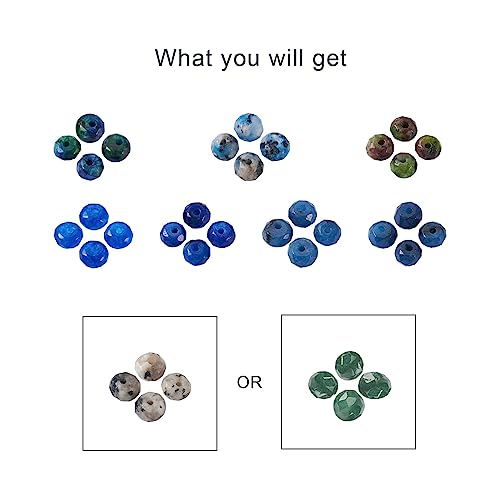 Craftdady 270Pcs Natural Gemstone Beads Rondelle Jasper Beads 6x4mm Dyed Faceted Round Loose Spacer Energy Healing Power Stone Beads for DIY Jewelry Crafts - color: 9 Colors Sesame Jasper
