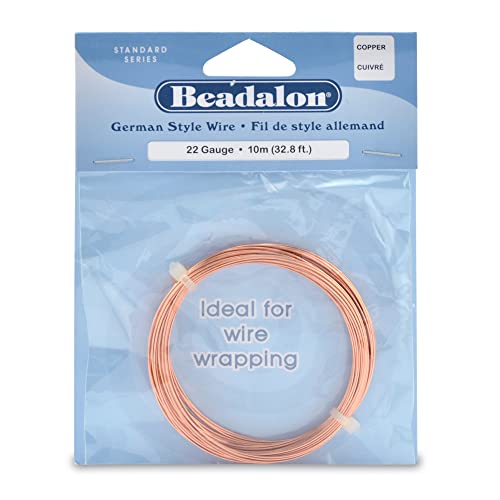 Beadalon German Style Wrapping Wire, Round, Copper, 22 Gauge, 10 m / 32.8 ft - color: Copper, size: 22 gauge / 32.8 ft