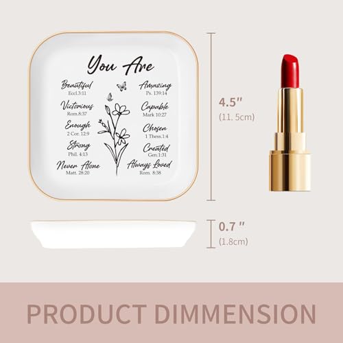 LITTLEBIGGER Christian Gifts for Women – Jewelry Tray, Confirmation Gifts for Teen Girls, Religious Birthday Gifts for Friends, Faith Jewelry Trays for Christian Women - style: You Are-square