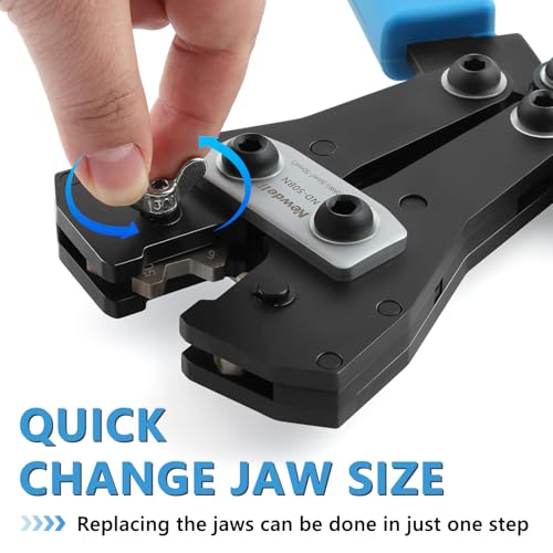 Newdeli Battery Cable Lug Crimper Tool Professional Battery Terminal Crimper 10-1/0 AWG Quick Change Cable Lug Crimping Tool for Battery Cable Ends Lugs - style: Battery Cable Crimper Pro