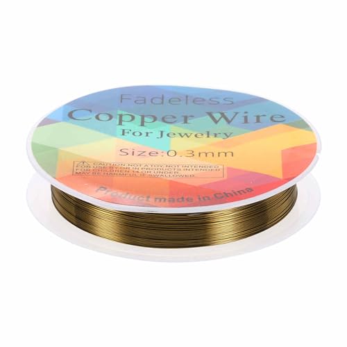 HARFINGTON 49ft Jewelry Wire, 28 Gauge (0.3mm) Brass Craft Soft Metal Tarnish Resistant Copper Beading Wire for Jewelry Making Supplies Crafting, Ancient Blue - color: Ancient Blue, size: 28 Gauge x 49ft