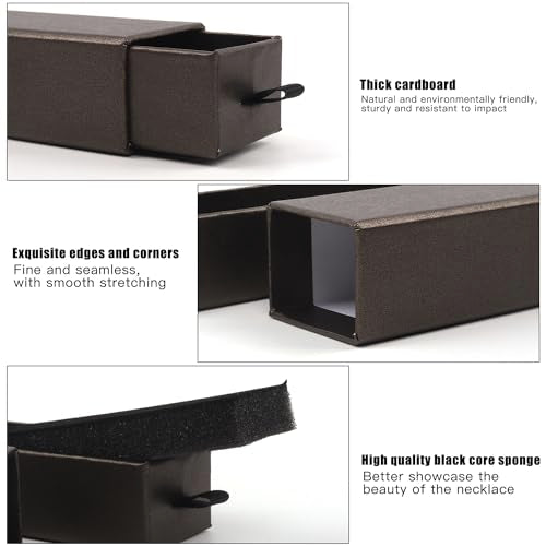 Lainrrew Jewelry Gift Box, Luxury 12-Pack Jewelry Gift Box Velvet-Lined, Compact Drawer Style for Earrings & Rings, Stylish Necklace Bracelet Organizer, 8.3x1.8x1.4 Inches (Coffee) - color: Coffee
