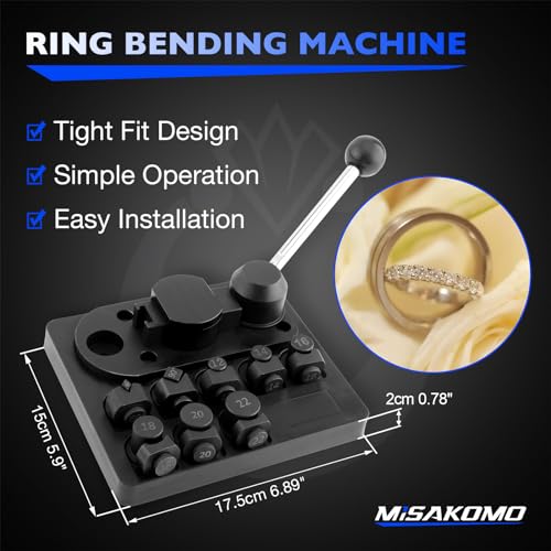Ring Bender Ring Bending Tool Kit, Ring Making Tool with Nylon Dies Ring Bending Machine, Multi-Functional Jewelry Making Tool, Earring Bending Tool Ring Sizer Measuring Tool