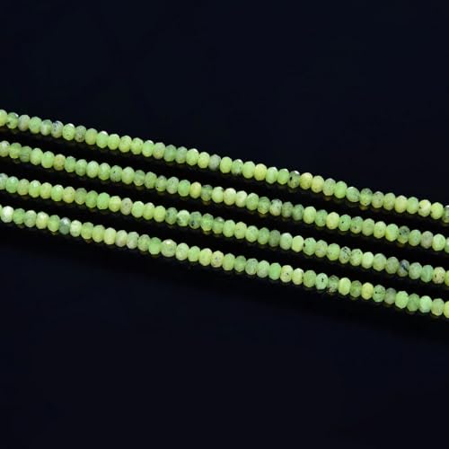 Adabele 15 Inch Natural Green Canadian Nephrite Jade Healing Gemstone 4mm x 3mm Tiny Small Faceted Round Rondelle Loose Beads Stone Spacer (135-145pcs) GK-B4 - color: Canadian Nephrite Jade, size: 4mm x 3mm - 15 inch/1 strand