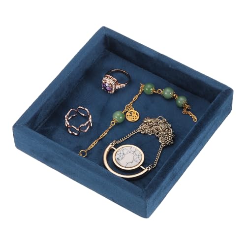 uxcell Stackable Jewelry Storage Tray, Empty Tray Drawer Organizer, Small Display Box for Earrings, Necklaces, Rings and Bracelets, Dark Blue - color: Dark Blue