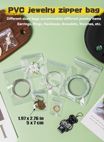 100Pcs Anti Tarnish Jewelry Bags Clear Pvc Jewelry Storage Pouches with Zipper Plastic Packing for Earrings (Clear Earrings Anti Tarnish Bag 1.97x2.76 in) - color: 100Pcs Clear Earrings Anti Tarnish Bag 1.97x2.76 in