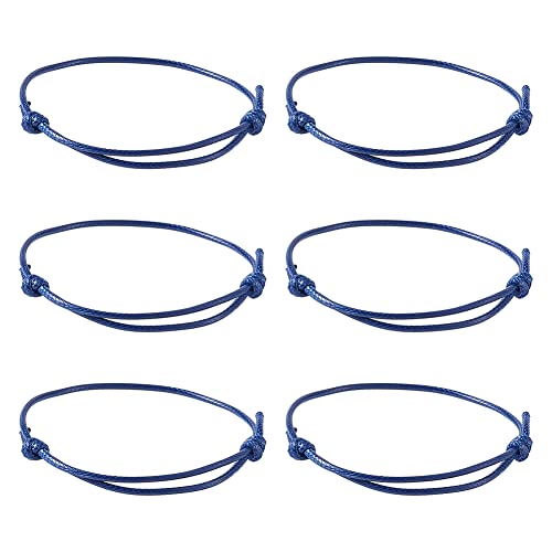 Cheriswelry 50pcs Adjustable Braided Cord Bracelets Making Korean Waxed Polyester Cord Friendship Bracelet String Inner Diameter 40~70mm Midnight Blue for Women Men Jewelry Making Supplies - color: Midnight Blue