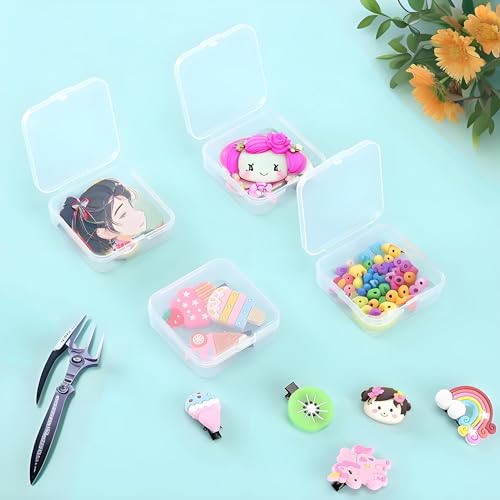 Clear Plastic Organizer Box 18 Pack-Multi Sized Containers with Lids for Beads,Crafts,Small Items,Stackable,Clear Storage Solution Home and Office Organization,Craft Supply,Bead Storage - size: 18 Pieces Mixed Set