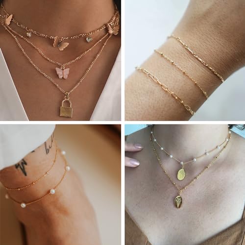 Kyutong 10M Gold Stainless Steel Jewelry Chain in Bulk Beaded Cable Link Chain Roll with Jump Rings and Lobster Clasps for DIY Jewelry Making Supplies - color: Cross Bead Gold