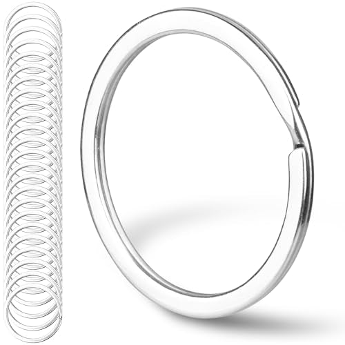 CREST Surgical and Marine Grade Stainless Steel Split Ring for Keychains SS316L Key Rings for Car Keys - color: 25-pack Large