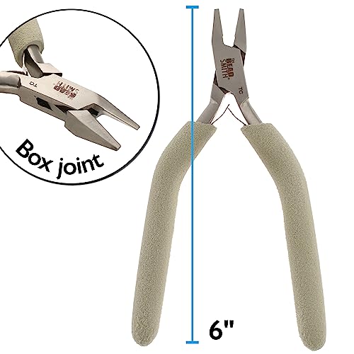 The Beadsmith Wire Tool Set - 3-Piece Kit (Flat Nose, Tungsten Carbide Flush Cutter & 6-in-1 Wire Looper), Elongated, Comfortable Handles with Double-Leaf Springs - style: 3 Plier Combo