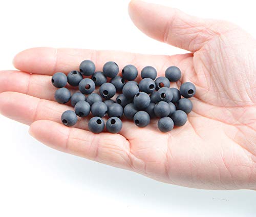 AD Beads Natural Gemstone 8mm Round Loose Beads Big Hole 2.5mm Sized 40pcs (Matte Black Onyx) - color: Matte Black Onyx