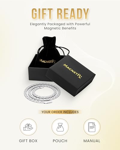 MagnetRX Titanium Magnetic Necklace – Ultra Strength Magnetic Necklaces for Men & Women – Effective Titanium Necklace with 55 Magnets (Silver, 20 Inches) - color: Silver, size: 20 Inch (Pack of 1)