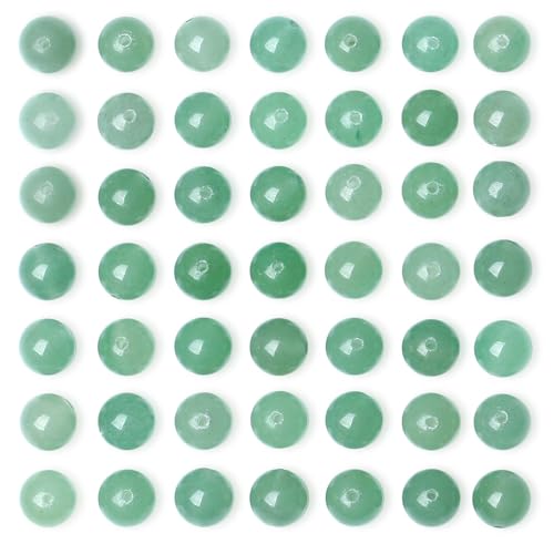 QINJIEJIE 100PCS Green Aventurine Beads 8mm Natural Stone Beads Round Loose Gemstone Bead for Bracelet Beading Crystal Jewelry Making DIY Necklace Earrings 0.32" - color: Green Aventurine, size: 100PCS