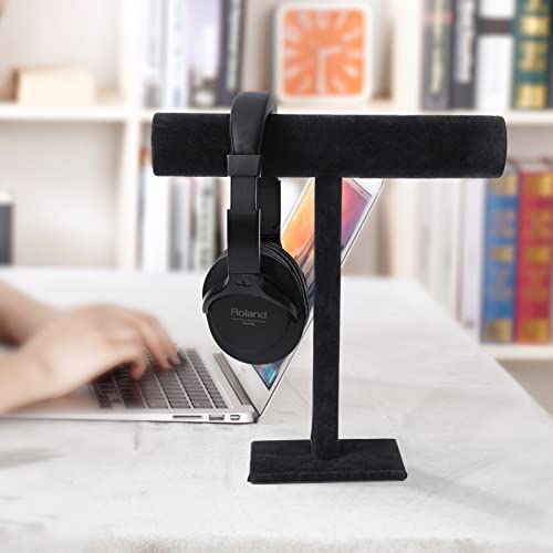 G Ganen T-Bar Necklace Holder Jewelry Display Stand; Black Velvet Holder Organizer for Necklace, Chains, Bracelets, Watches, Headphones; 12” High*11”Cross