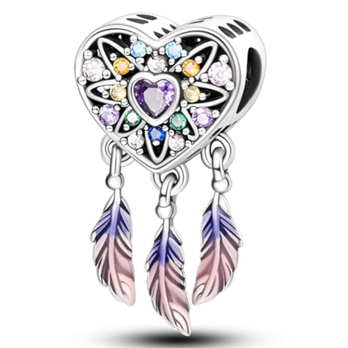 925 sterling silver bracelet necklace pendant, women's jewelry gift, dream catcher net bead pendant, suitable for original bracelets, parties, birthday jewelry gifts - color: KJC817