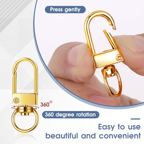 30 Pieces Lobster Claw Clasps Gold Swivel Snap Hooks, Metal Lobster Clasp Keychain Swivel Lanyards Snap Hooks Key Chain Hooks for Jewelry Making Purse Bags Keychain Clasp Connector Art Crafts
