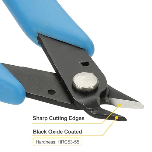 HARFINGTON 5" Flush Cut Pliers Small Precision Wire Cutter Side Cutter Diagonal Cutting Pliers for Jewelry Model Electronic 3D Print, Light Blue - color: Light Blue