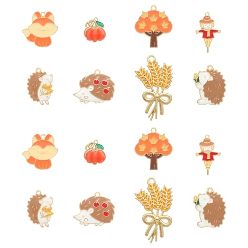 Bulk Gold Enamel Charms for Jewelry Making, Colorful Metal Charms Pendant for Bracelet Necklace and Crafting - color: Thanksgiving Yellow